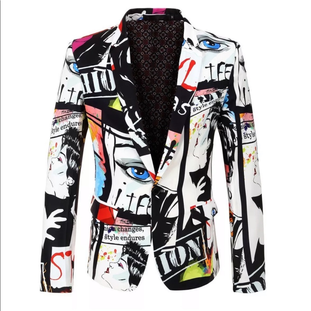 Mens funky suit jacket blazer 38r slim fit